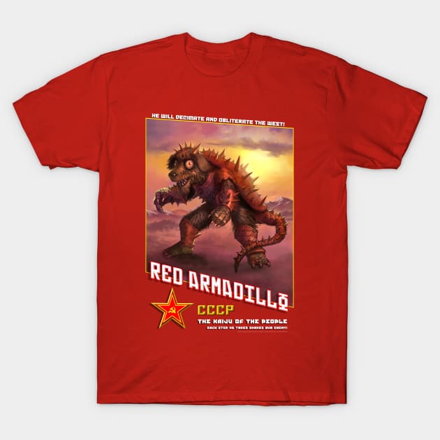 Red Armadillo T-Shirt by We Are 01Publishing